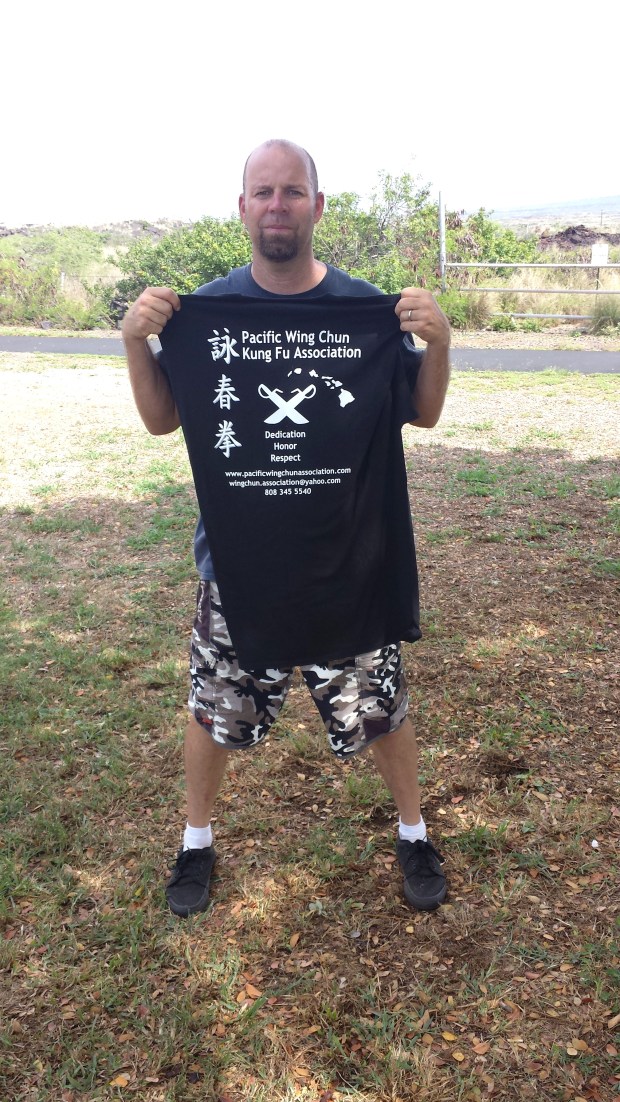 Mike Pollard awarded Black Shirt Instructor Level at Pacific Wing Chun Kung Fu Association, Kailua Kona, Hawaii.
